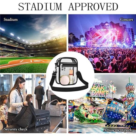 Clear Purse Stadium Transparent Messenger Bag Stadium Approved - Picture 7 of 8